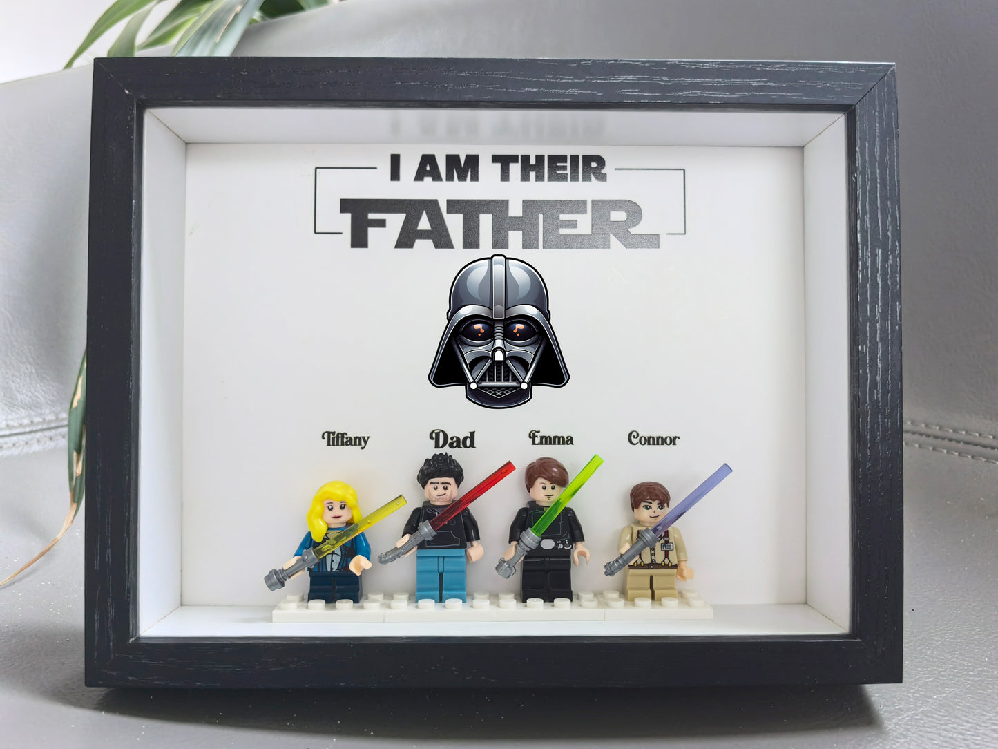 I Am Their Father, Brick Figure Family, Personalized Your Own Minifig Family Frame