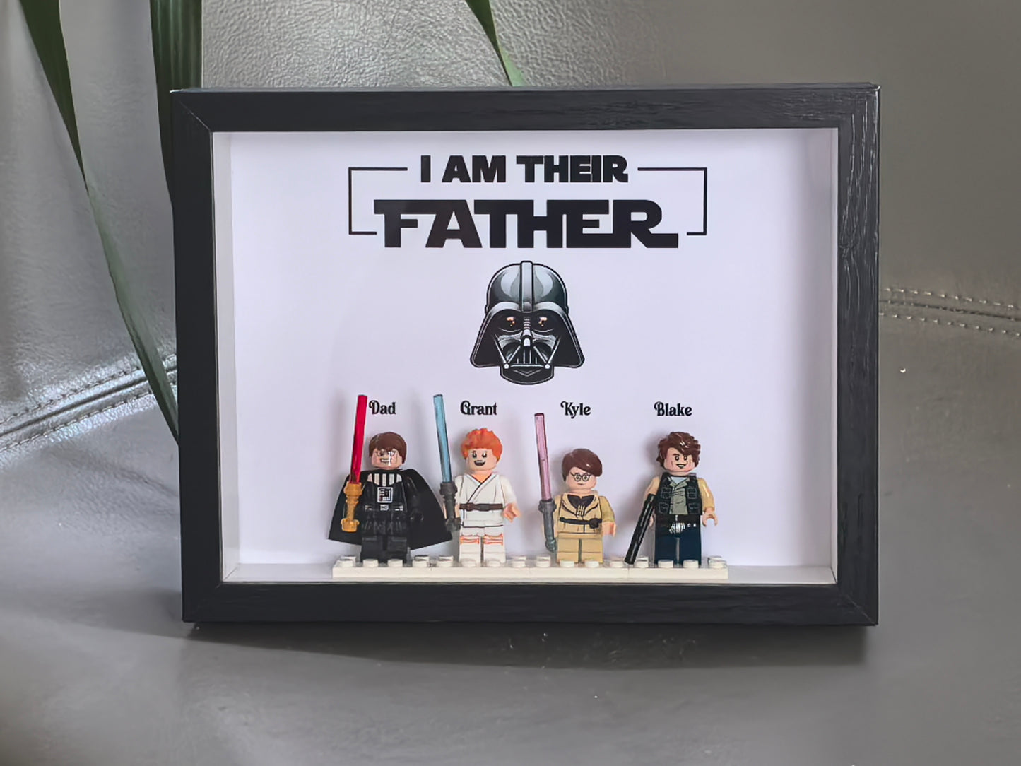 I Am Their Father, Brick Figure Family, Personalized Your Own Minifig Family Frame