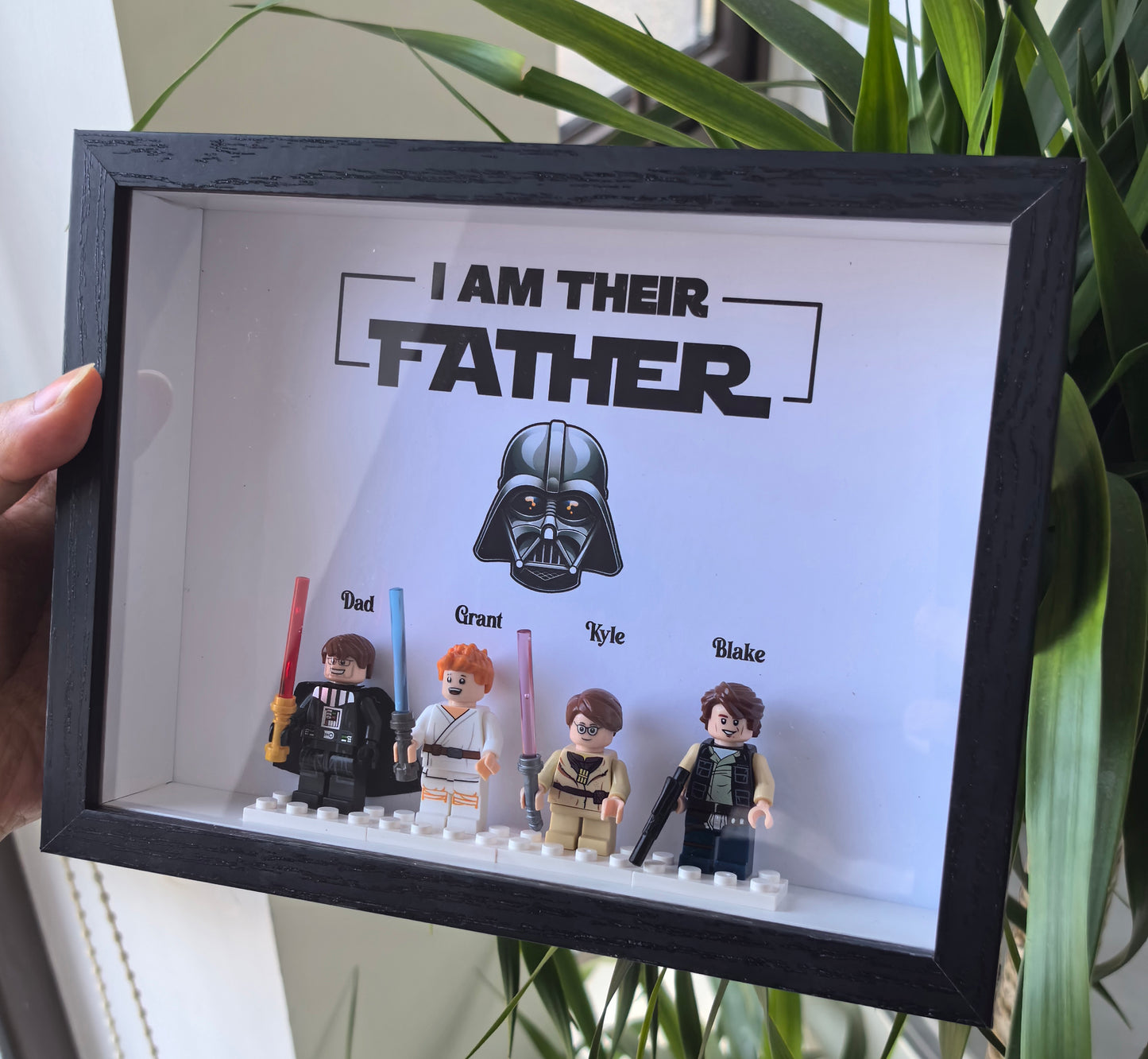 I Am Their Father, Brick Figure Family, Personalized Your Own Minifig Family Frame