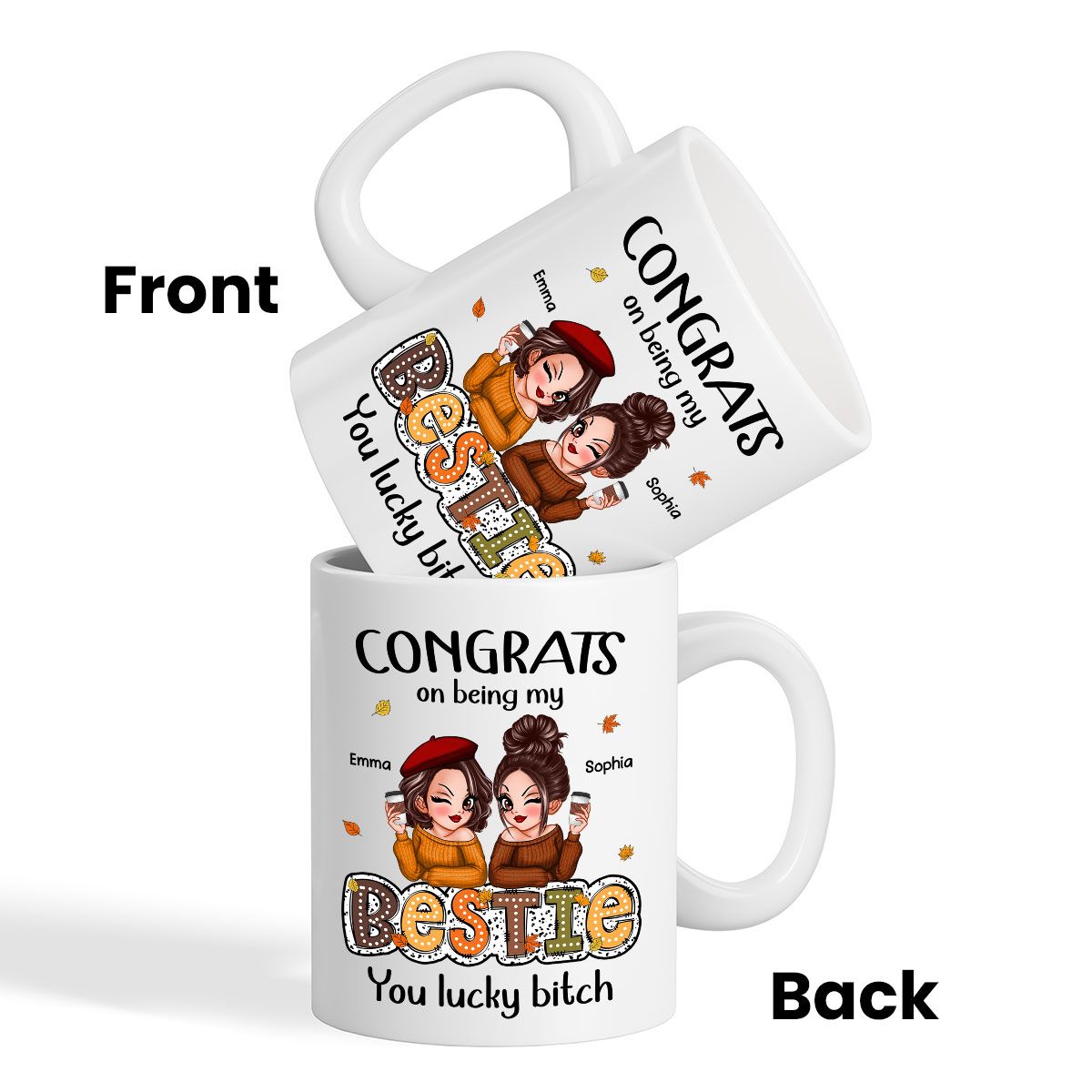 Congrats On Being My Besties Fall Season Gift, Personalized Mug