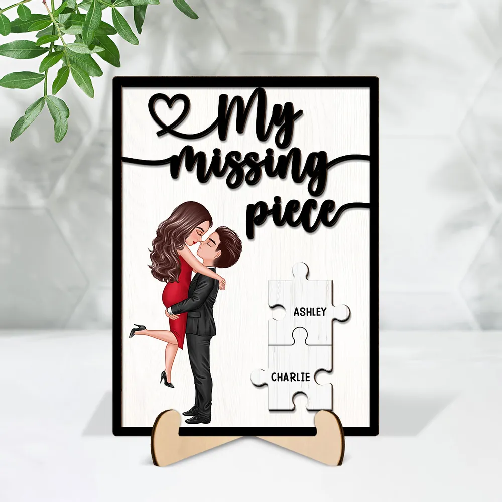 My Missing Piece Gift For Her Gift For Him Personalized 2-Layer Wooden Plaque
