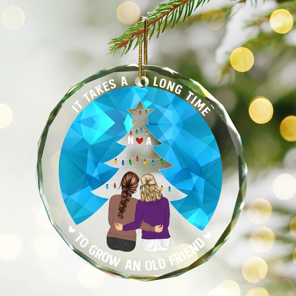 Grow An Old Friend - Personalized Circle Glass Ornament