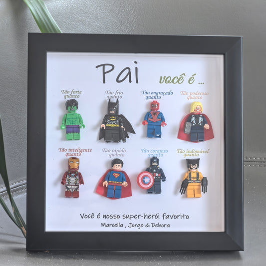 Pai, você é meu herói - Presente para o pai - Porta-retratos personalizado