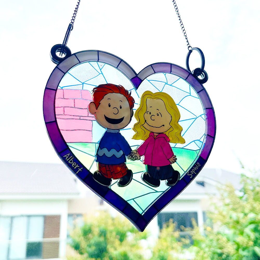 Personalized Gifts For Couple Suncatcher Ornament Handing Couple