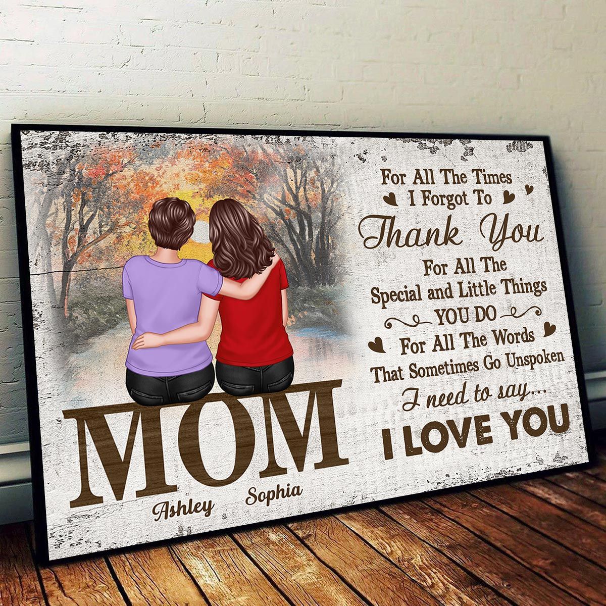 Mom For All The Times I Forgot To Thank You Retro Personalized Horizontal Poster