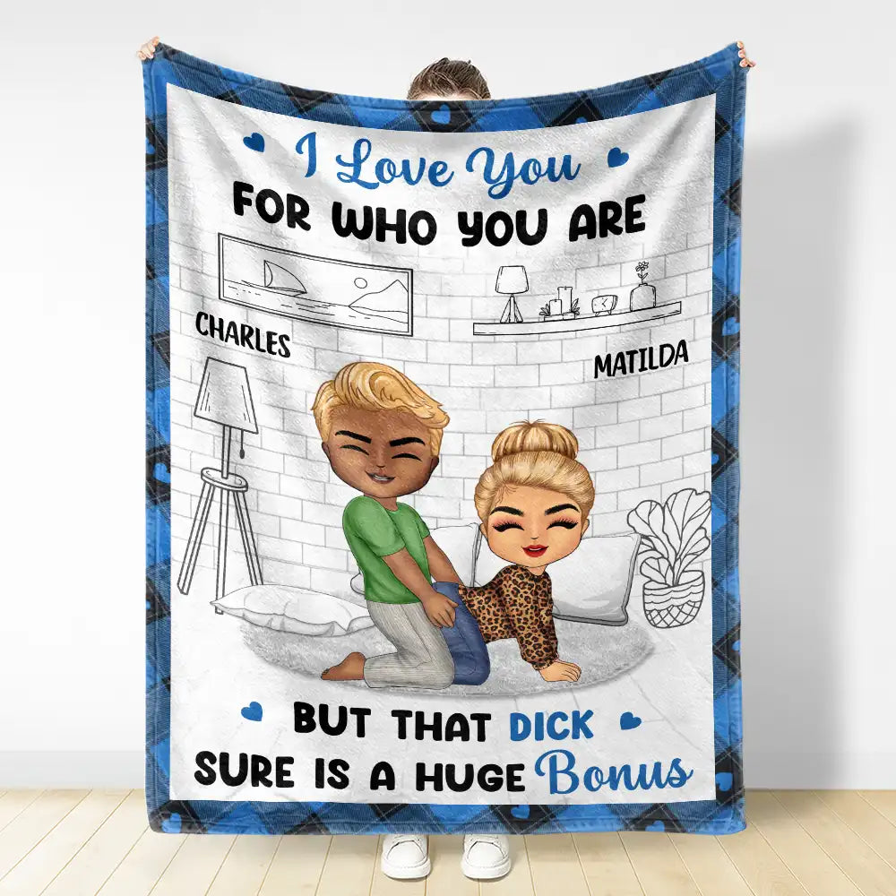 Chibi Couple It's Not That I'm Horny All The Time - Personalized Fleece Blanket