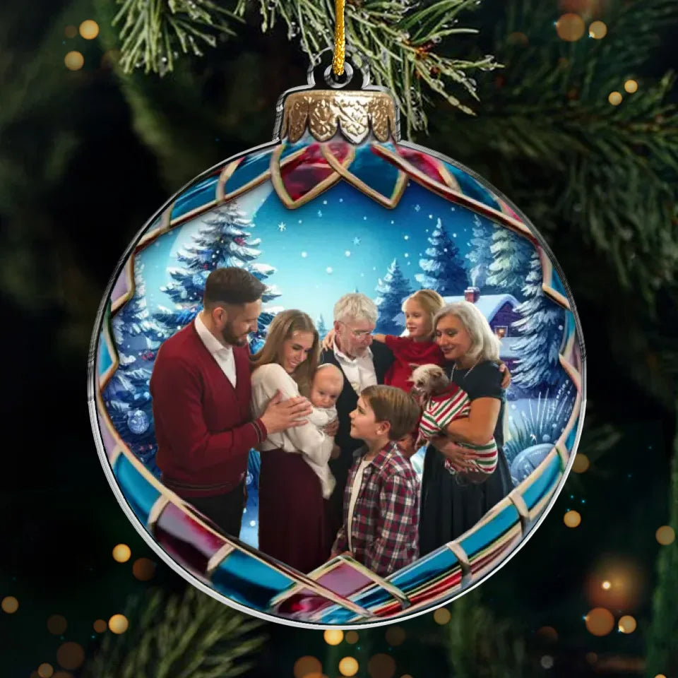 Custom Photo Christmas Good Cheer Is Found With Family - Family Personalized Custom Ornament - Acrylic Custom Shaped - Christmas Gift For Family Members