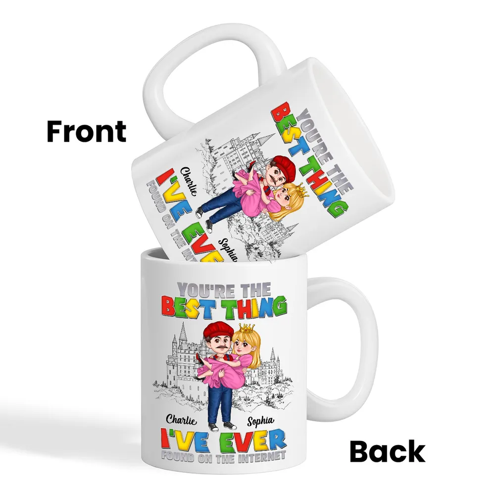The Best Thing I‘ve Ever Found On The Internet Man Carrying Woman Cartoon Couple Personalized Coffee Mug