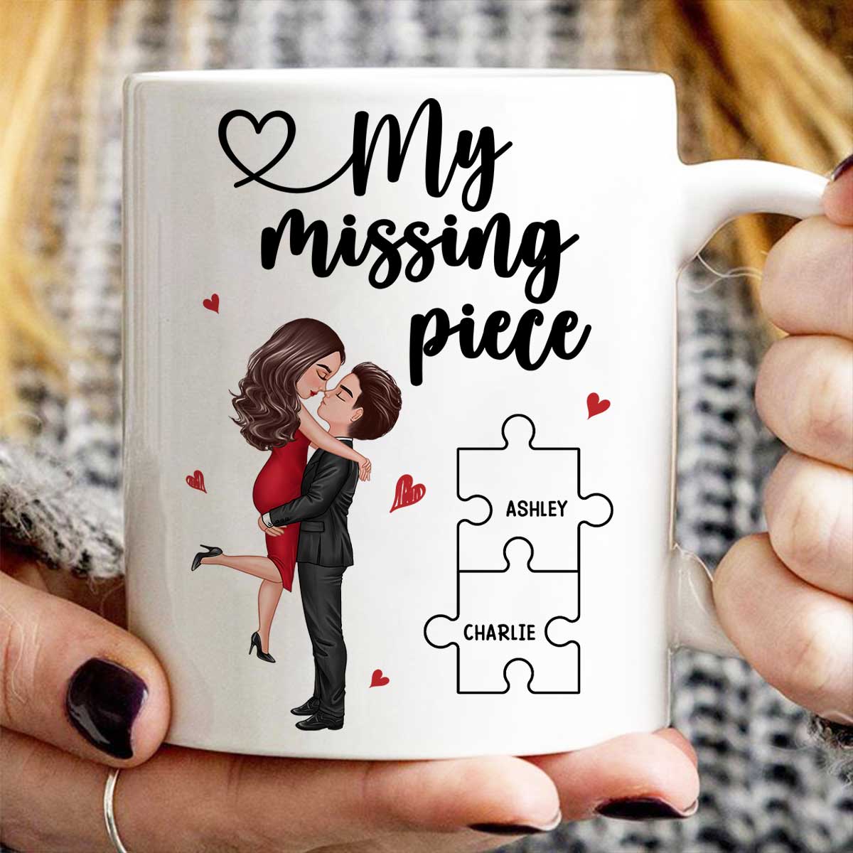 My Missing Piece Valentine‘s Day Gift For Her Gift For Him Personalized Mug