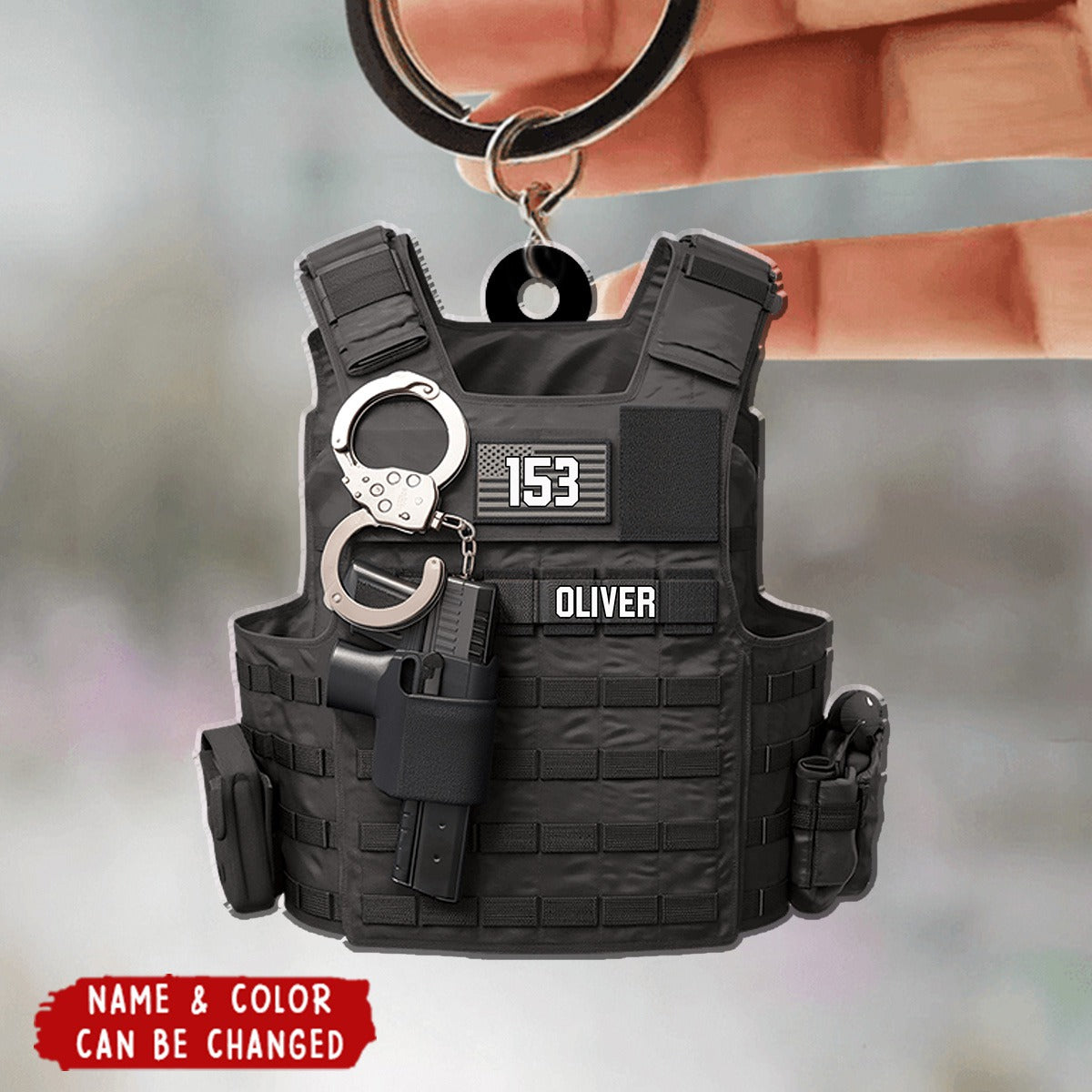 Personalized Police Bulletproof Vest Acrylic Keychain – YeCustom