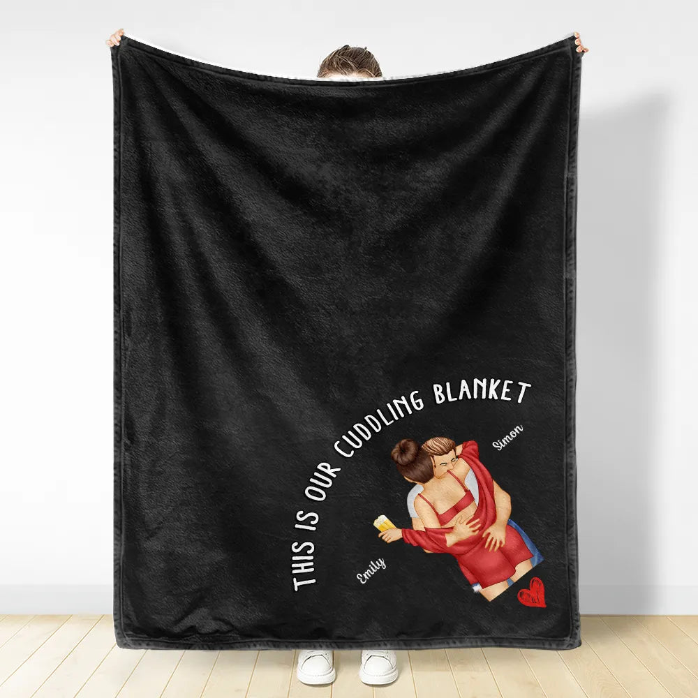 Sexy Couple Kissing Cuddling Blanket - Personalized Blanket