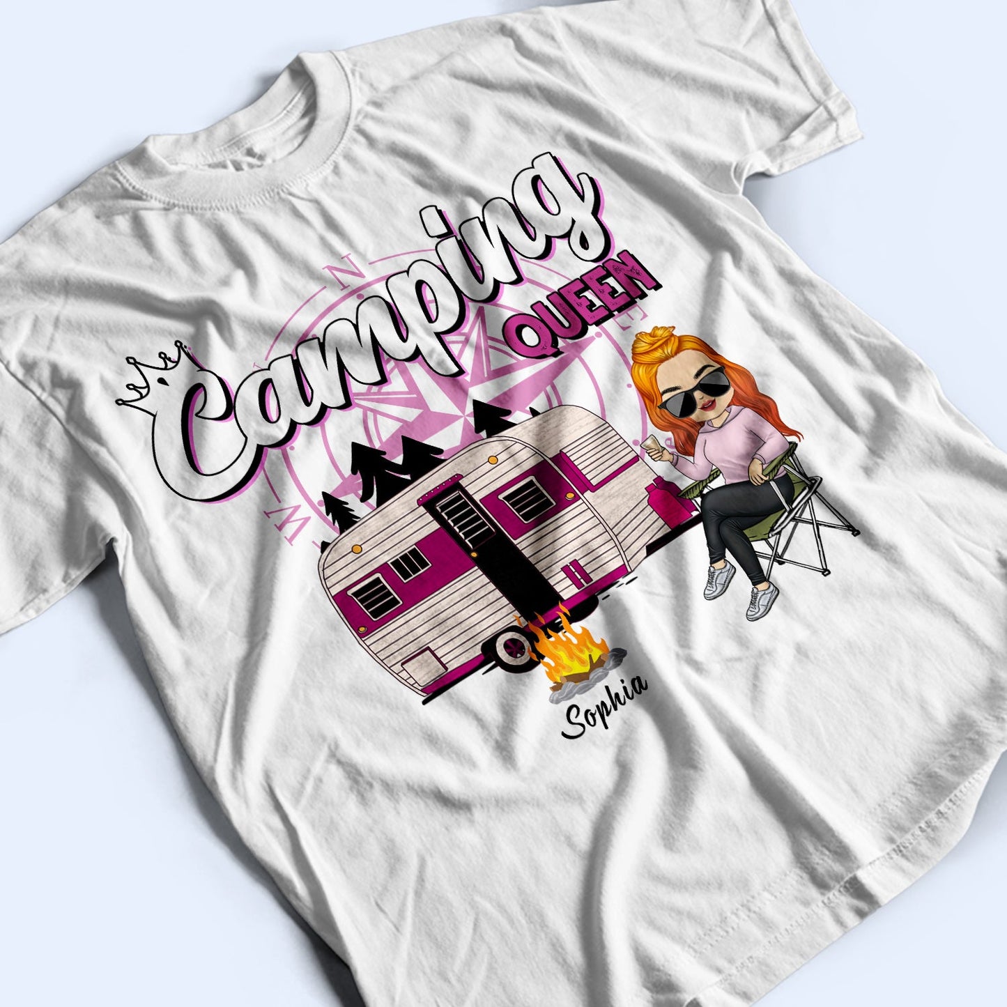 Camping Queen - Gift For Camping Lovers - Personalized Custom T Shirt