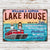 Pontoon Here At The Lake We Don't Hide Crazy - Home Decor, Backyard Decor, Lake House Sign, Gift For Pontooning Lovers, Couples, Husband, Wife - Personalized Custom Classic Metal Signs
