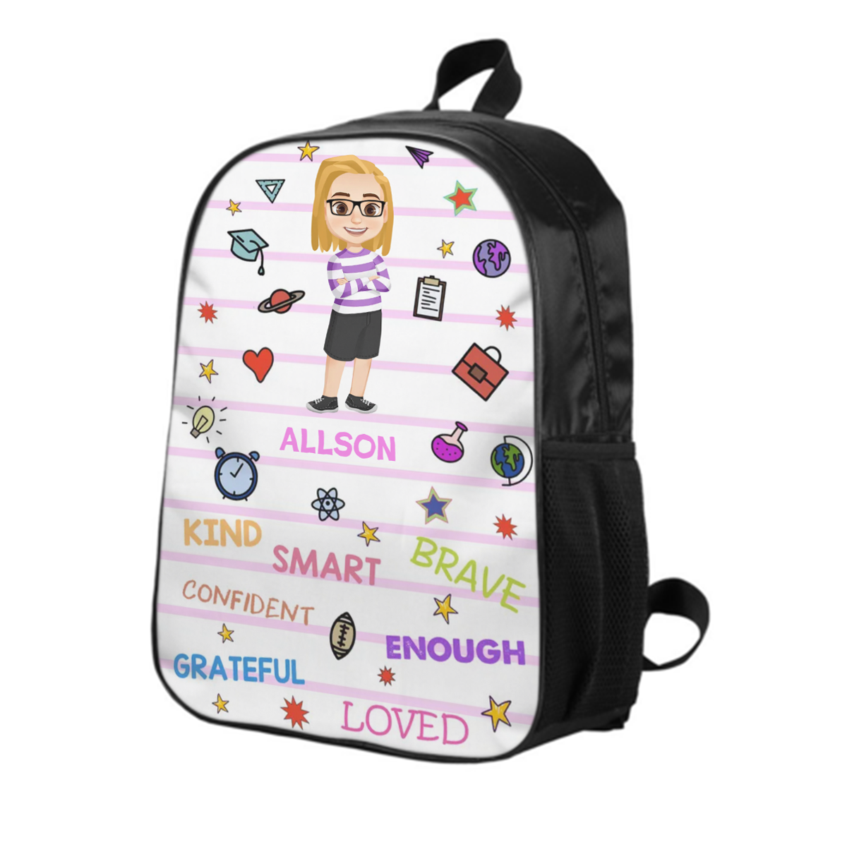 I'm Kind Smart Brave Confident - Gift For Kids, Back To School Gift - Personalized Canvas Backpack