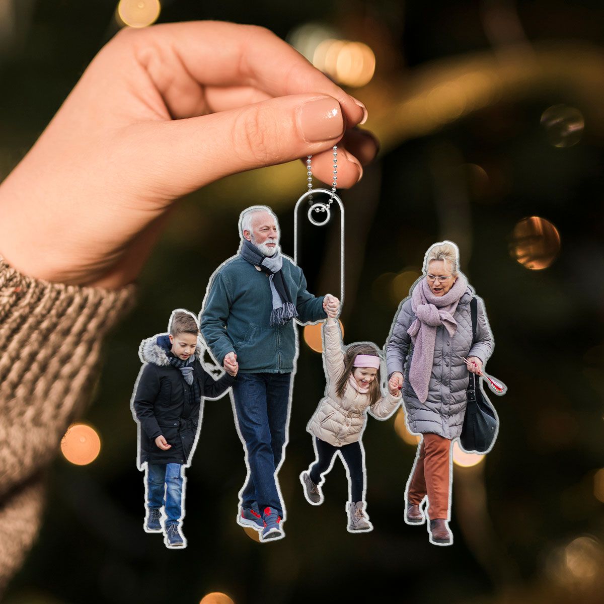 Customized Your Photo Ornament, Personalized Photo Acrylic Ornament, Christmas Gifts For Family Member, Gift For Grandparents