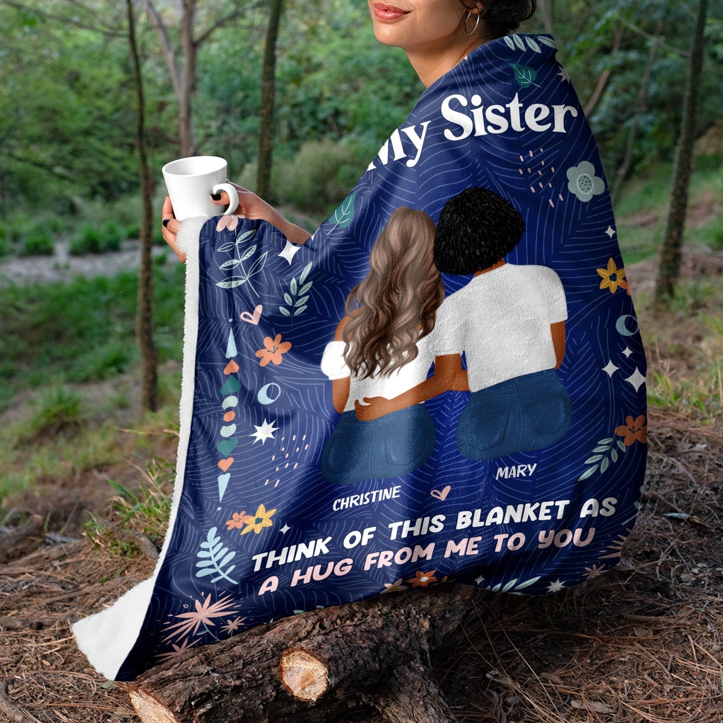 Think Of This Blanket - Gift For Sisters - Personalized Fleece Blanket 3~6 People