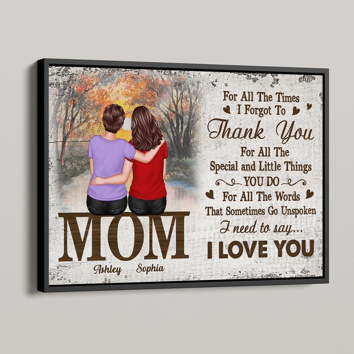 Mom For All The Times I Forgot To Thank You Retro Personalized Horizontal Poster