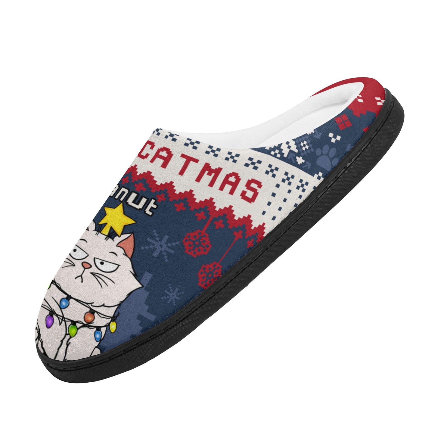 Meowy Catmas Funny Cats - Christmas Gift Personalized Custom Unisex Fluffy Slippers