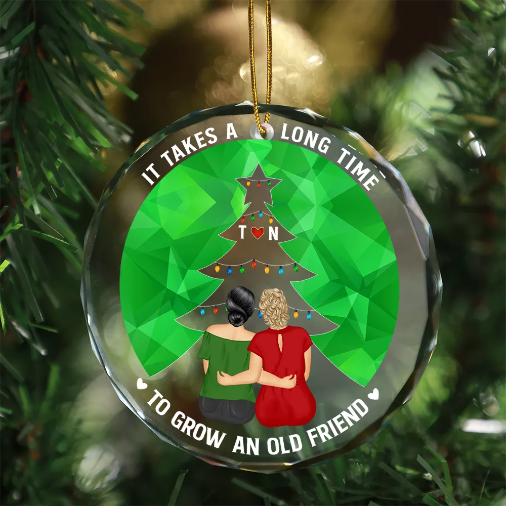 Grow An Old Friend - Personalized Circle Glass Ornament