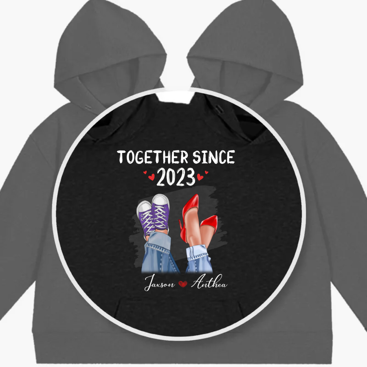 Couple Together Since Couple Legs Personalized Couple One-Piece Hoodie Sweatshirt