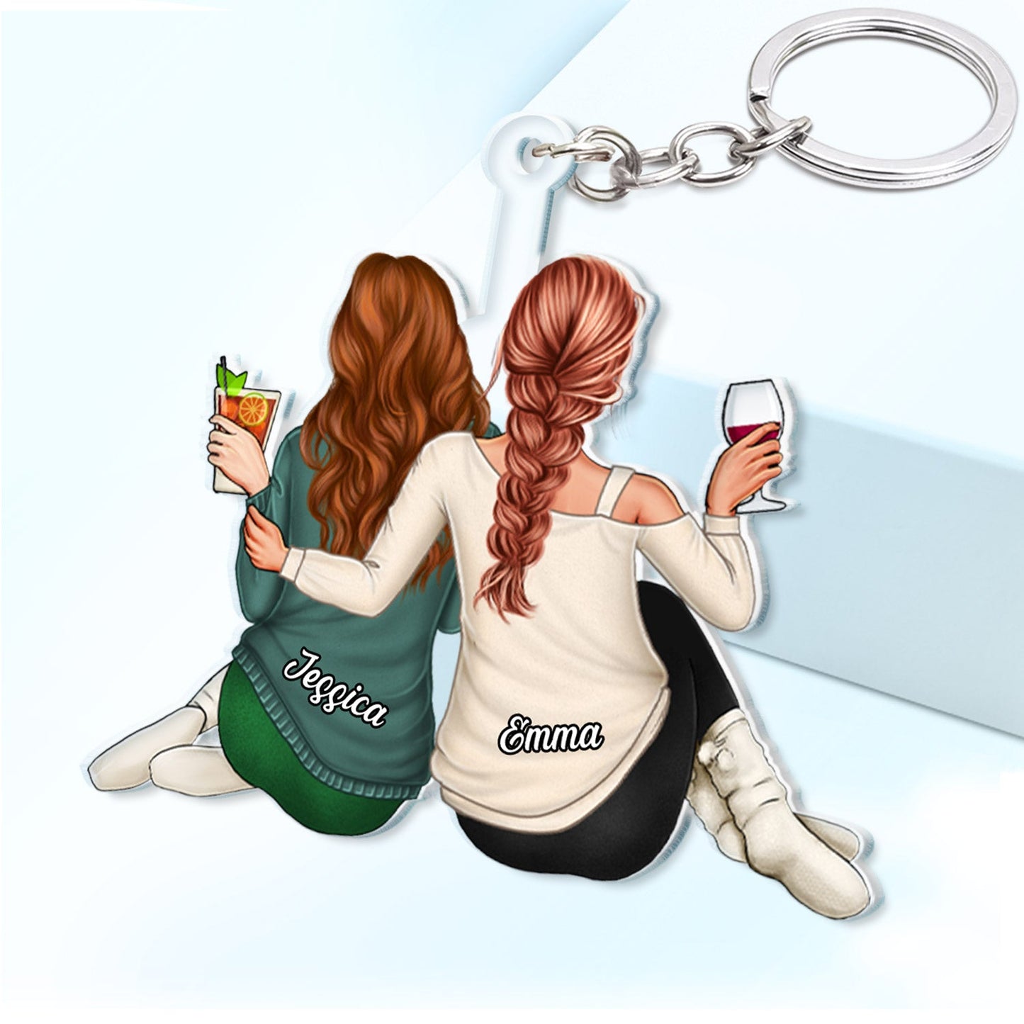 Couple Hugging - Anniversary Gift For Couples - Personalized Acrylic Keychain