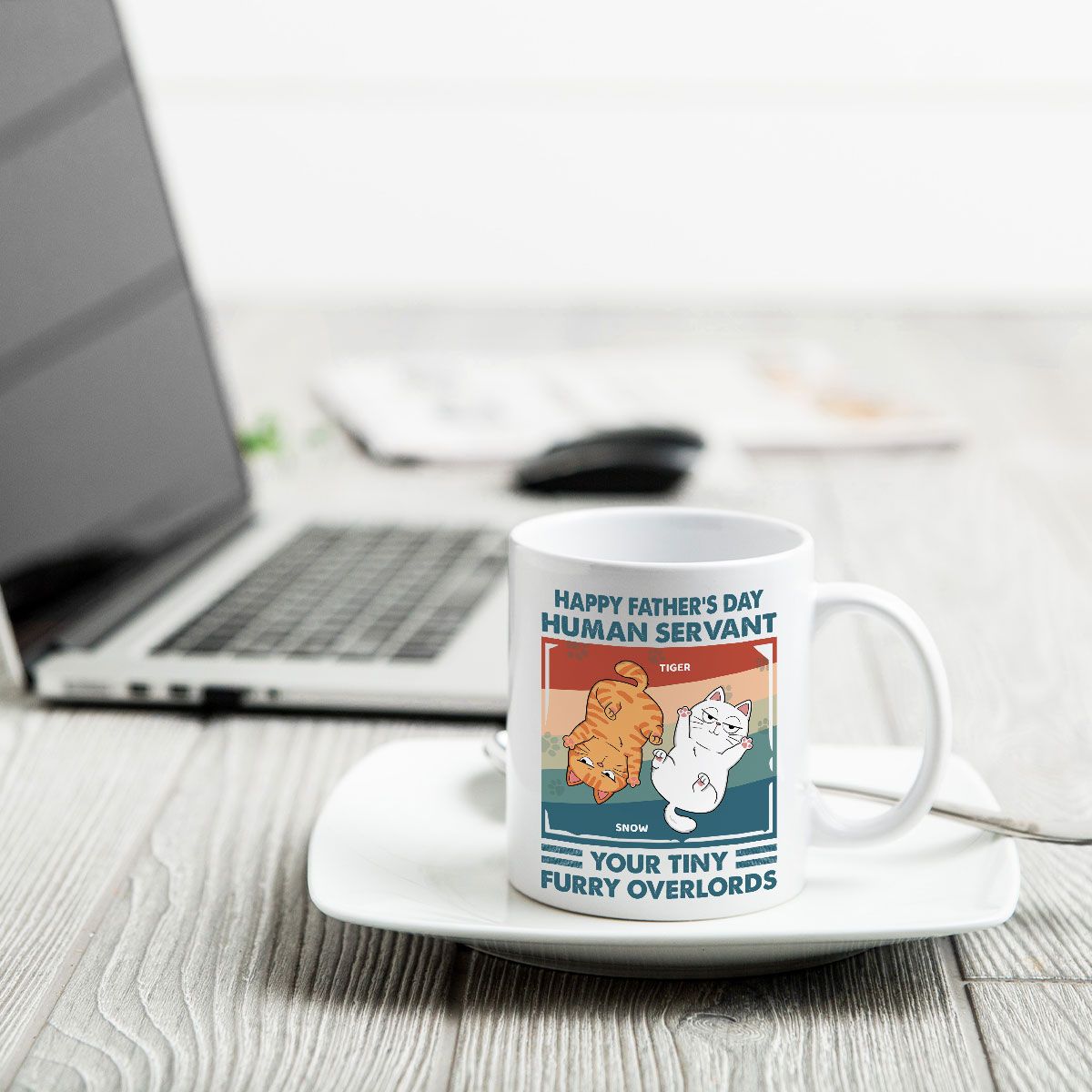 Happy Father's Day Human Servant Retro Personalized Mug