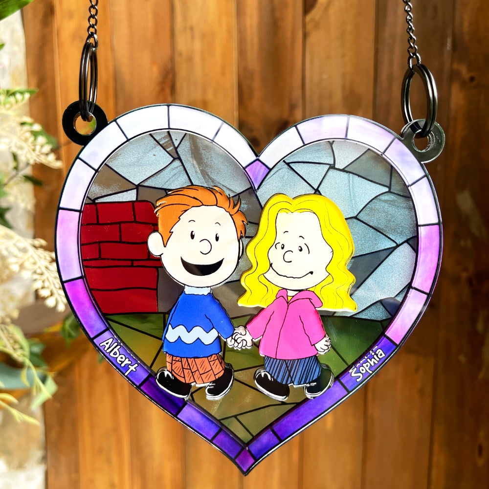 Personalized Gifts For Couple Suncatcher Ornament Handing Couple