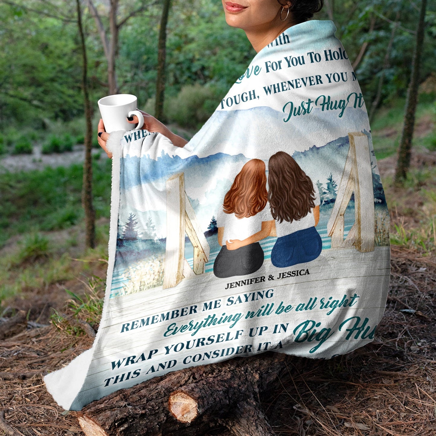 Lake Filled This Blanket With Hugs And Love - Gift For Sisters - Personalized Custom Fleece Blanket