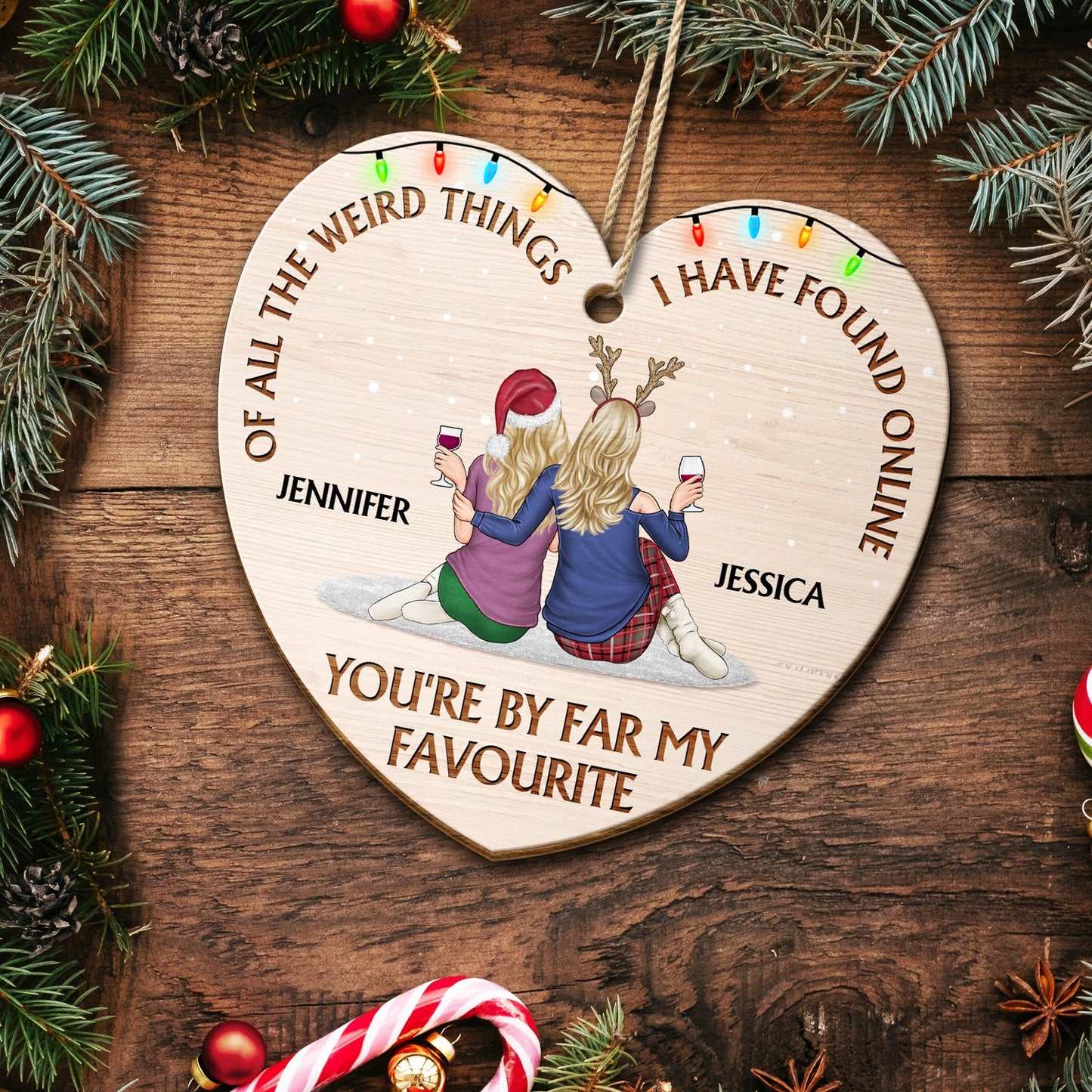 Of All The Weird Things - Christmas Gift For Couples, Husband, Wife - Personalized Custom Wooden Ornament