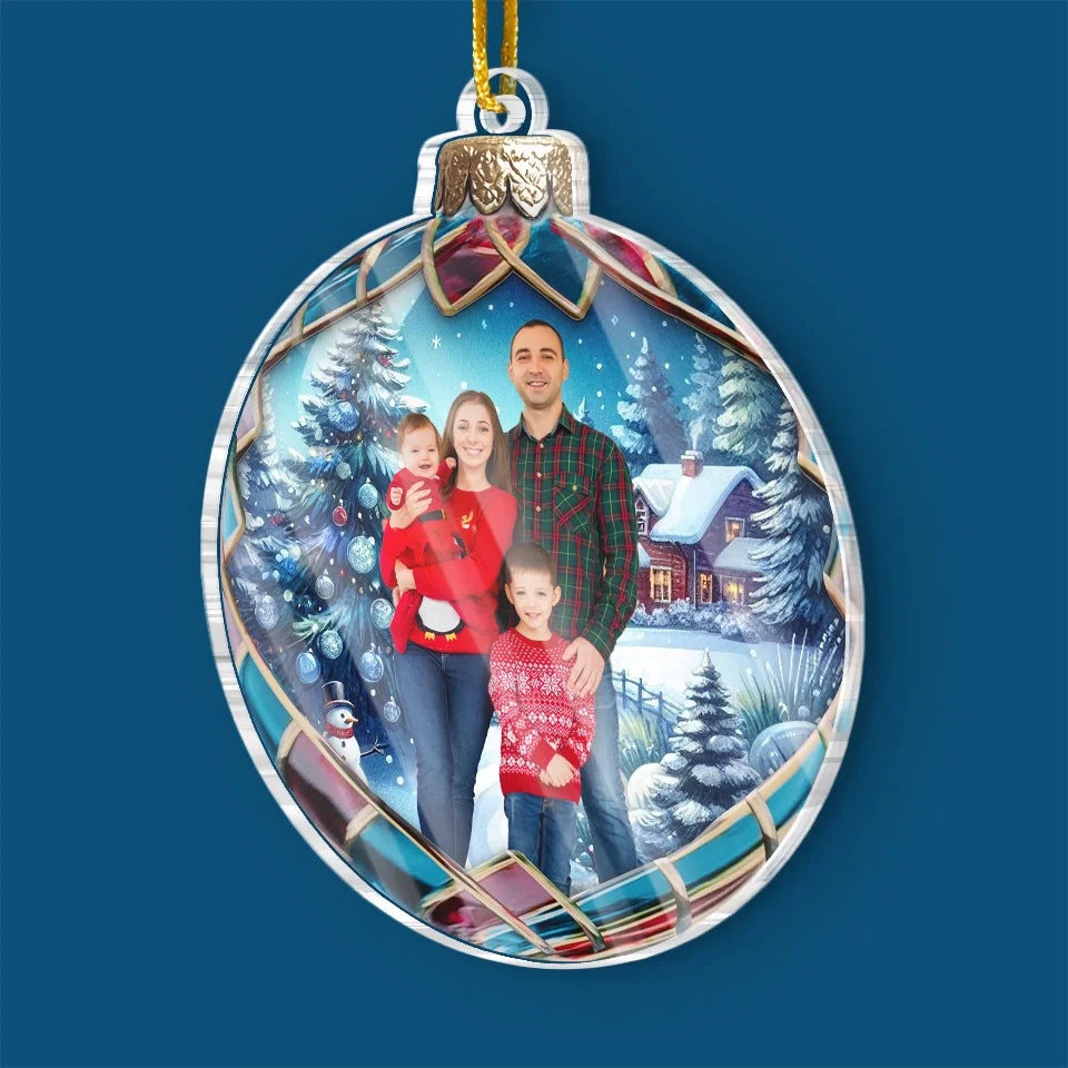 Custom Photo Christmas Good Cheer Is Found With Family - Family Personalized Custom Ornament - Acrylic Custom Shaped - Christmas Gift For Family Members