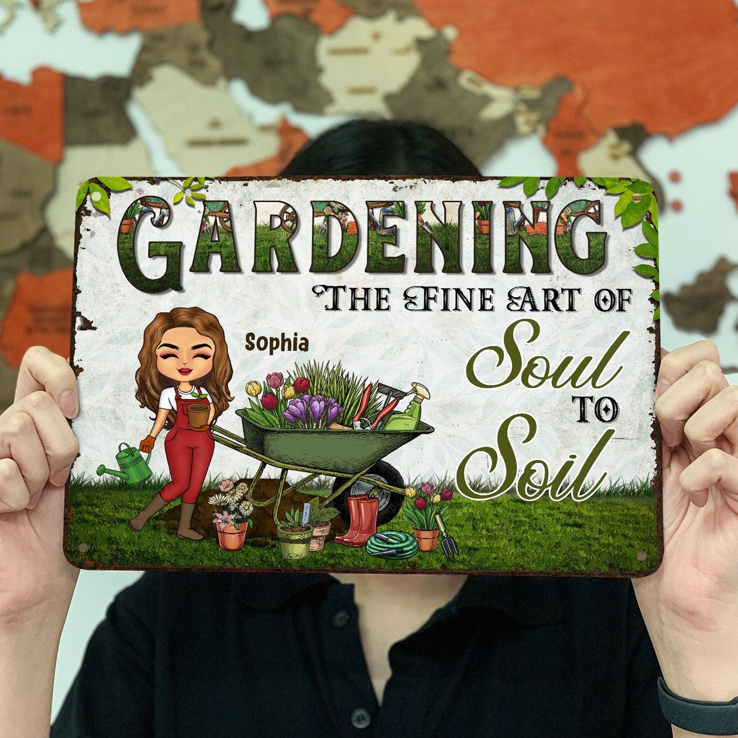 The Fine Art Of Soul To Soil - Birthday, Loving Gift For Yourself, Women, Men, Garden Lovers - Personalized Custom Classic Metal Signs