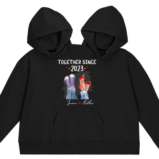 Couple Together Since Couple Legs Personalized Couple One-Piece Hoodie Sweatshirt