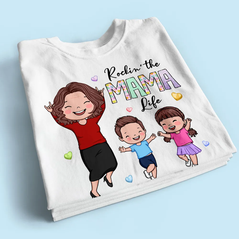 Rockin' The Nana Life Vector Happy Kids Personalized Shirt
