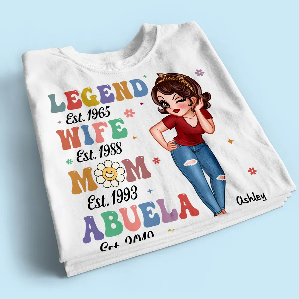 Vintage Legend Wife Mom Grandma Personalized Shirt