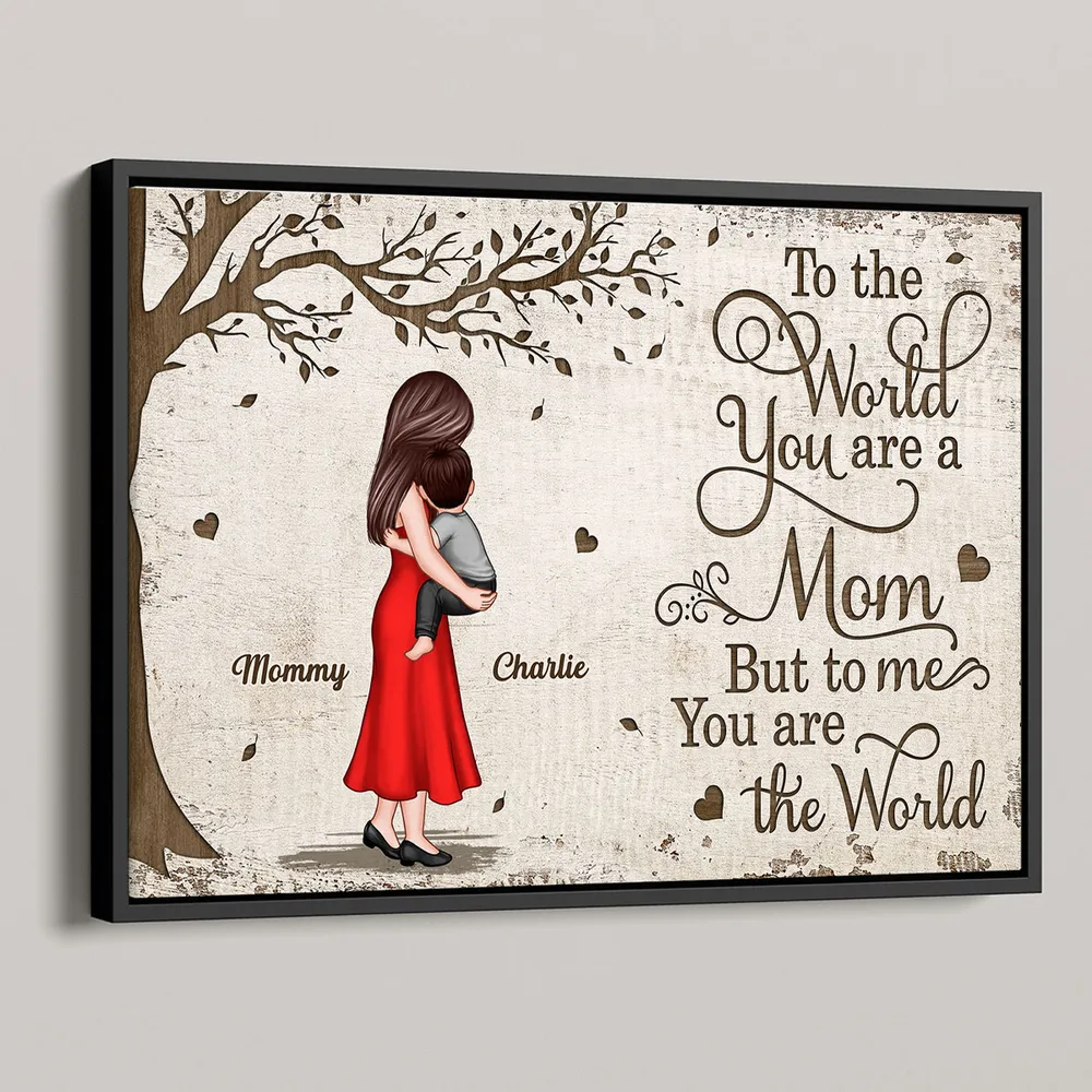 Mom Holding Kid Under Tree Personalized Poster, Mother's Day Gift For Mom