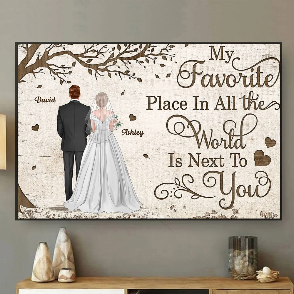 Favorite Place In All The World Wedding Couple Personalized Poster