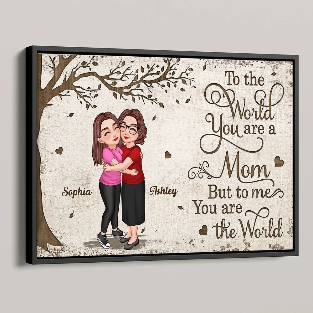 Mother Holding Son Daughter Under Tree Personalized Poster