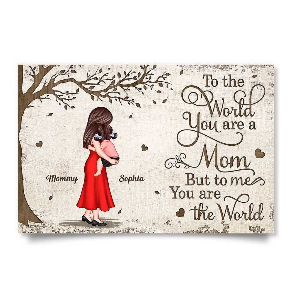 Mom Holding Kid Under Tree Personalized Poster, Mother's Day Gift For Mom