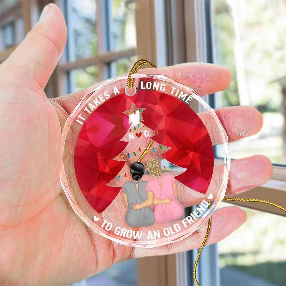 Grow An Old Friend - Personalized Circle Glass Ornament