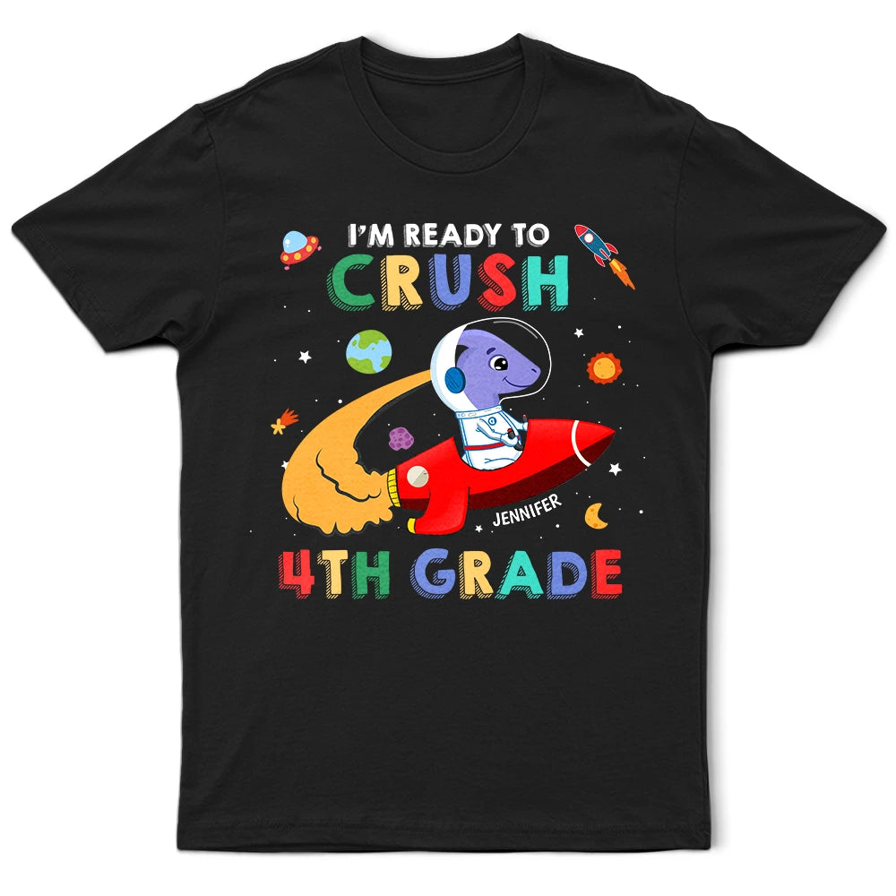 Astronaut Dinosaur I'm Ready To Crush - Personalized Children's T-shirt