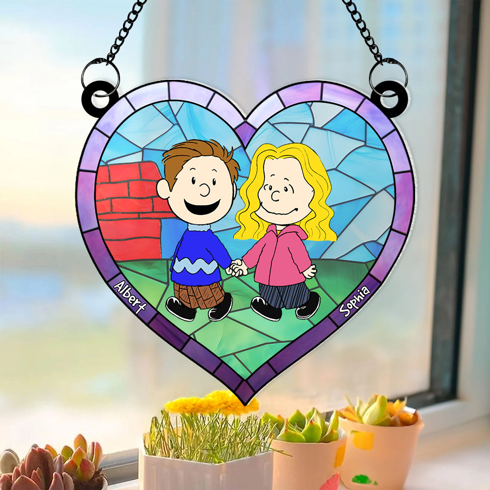 Personalized Gifts For Couple Suncatcher Ornament Handing Couple