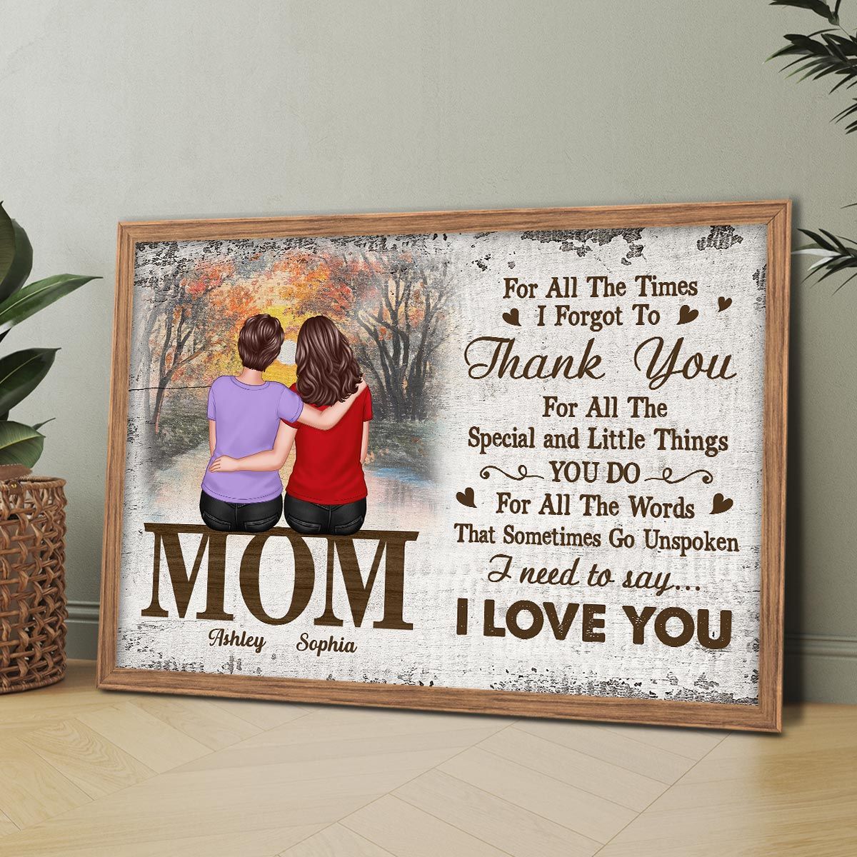 Mom For All The Times I Forgot To Thank You Retro Personalized Horizontal Poster