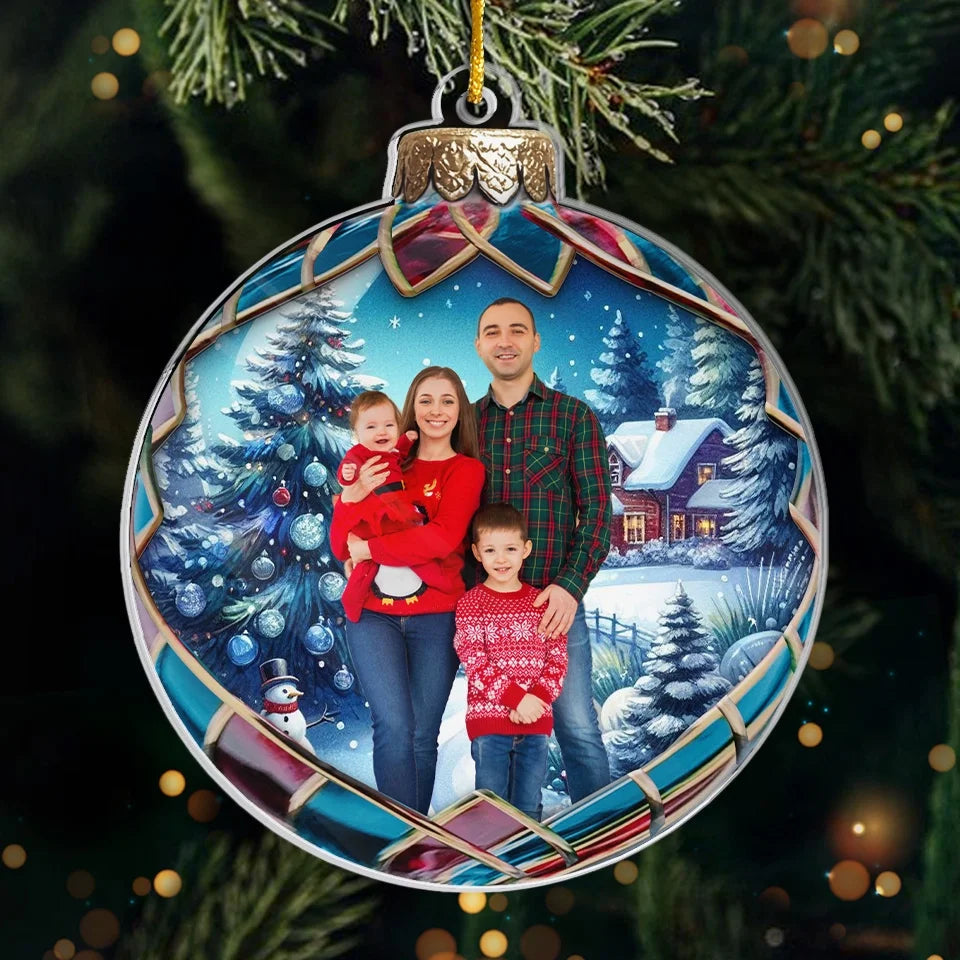 Custom Photo Christmas Good Cheer Is Found With Family - Family Personalized Custom Ornament - Acrylic Custom Shaped - Christmas Gift For Family Members