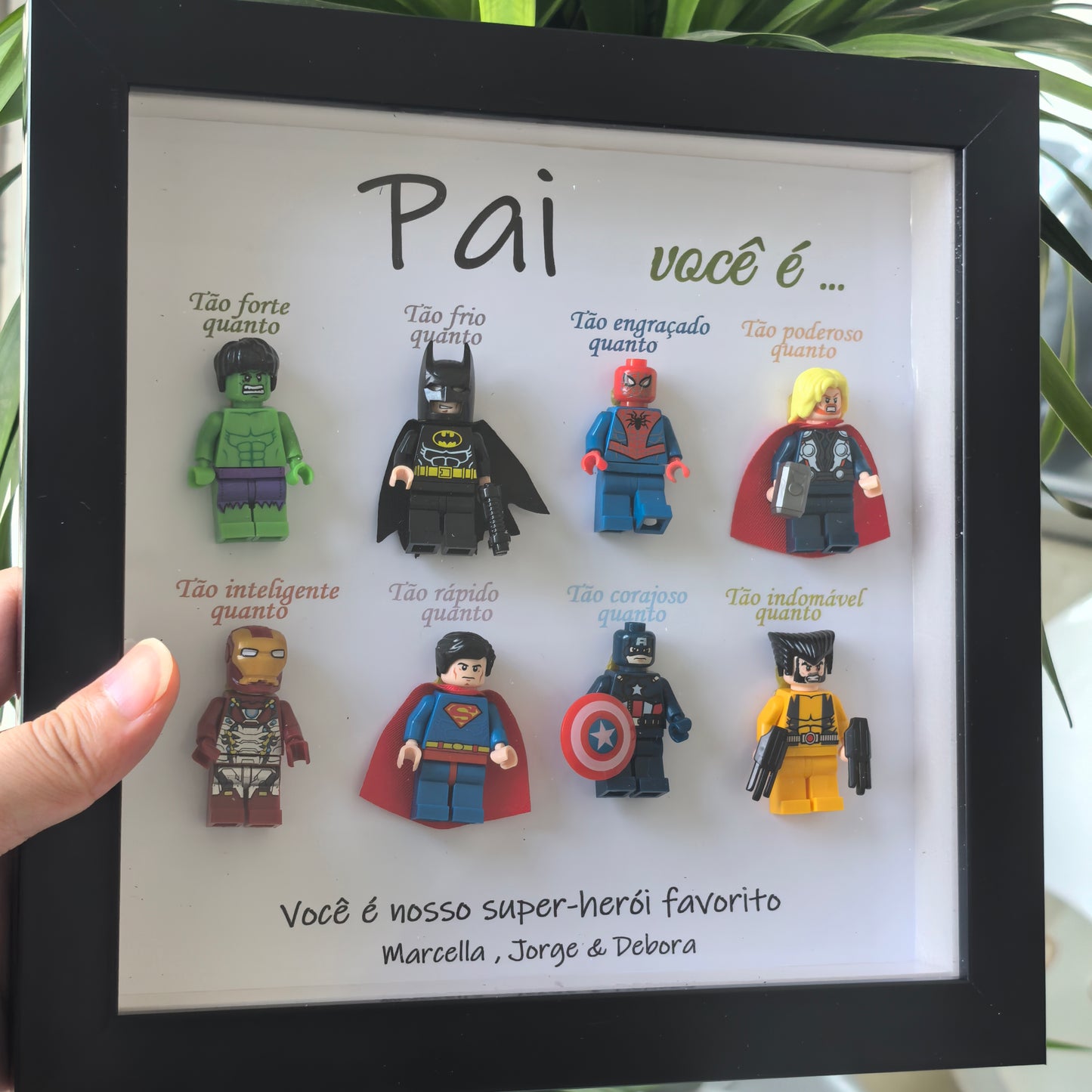 Pai, você é meu herói - Presente para o pai - Porta-retratos personalizado