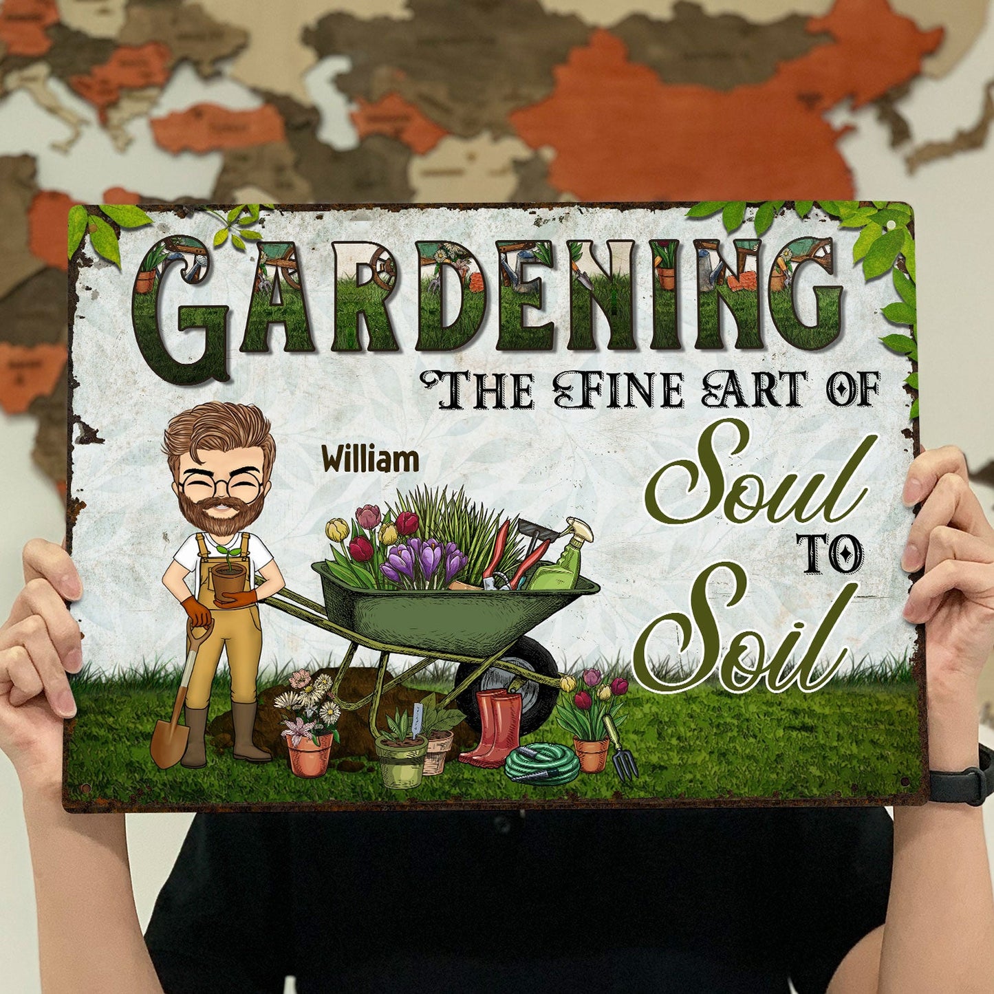 The Fine Art Of Soul To Soil - Birthday, Loving Gift For Yourself, Women, Men, Garden Lovers - Personalized Custom Classic Metal Signs