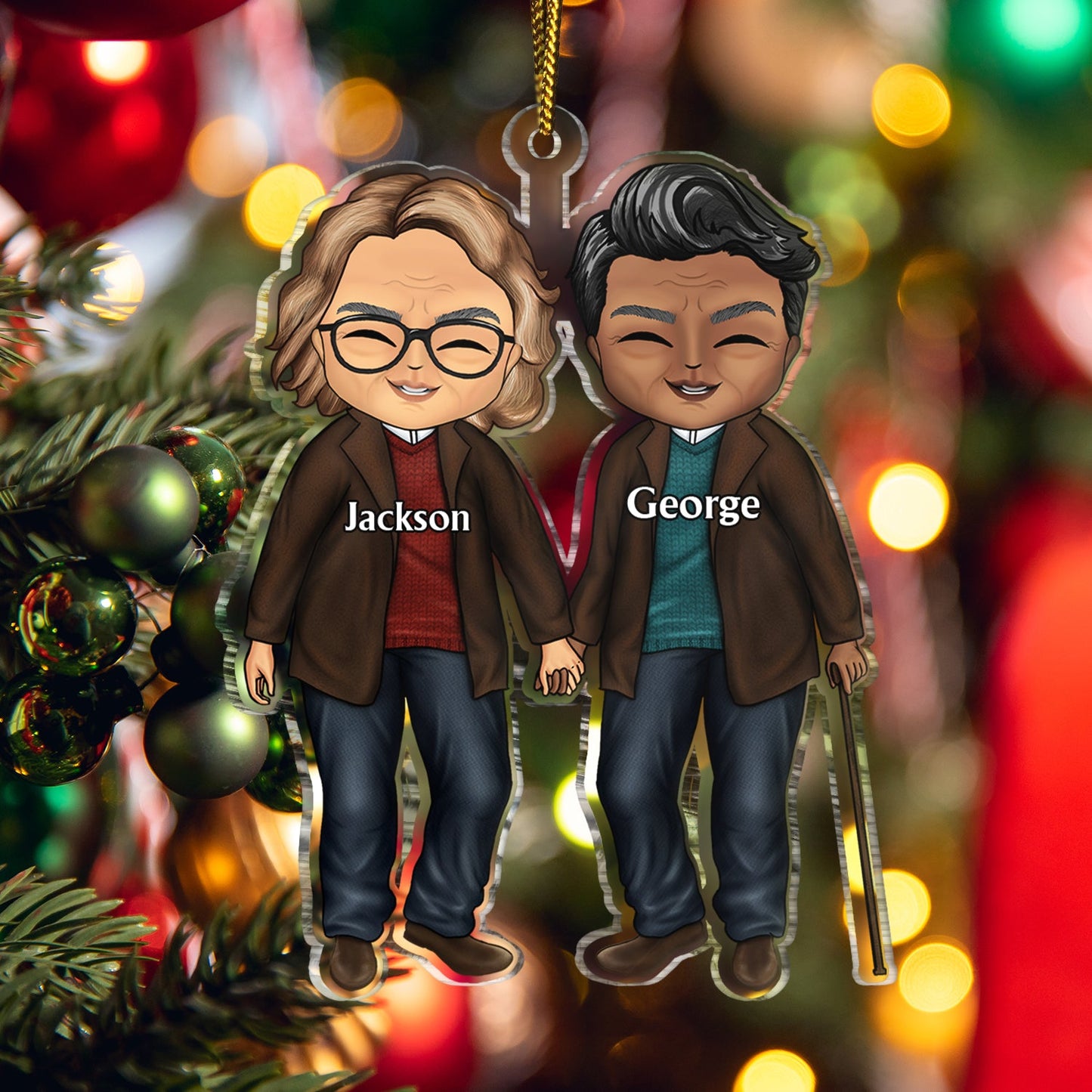 Couple Walking - Christmas Gift For Lover, Husband, Wife, Couples - Personalized Acrylic Ornament