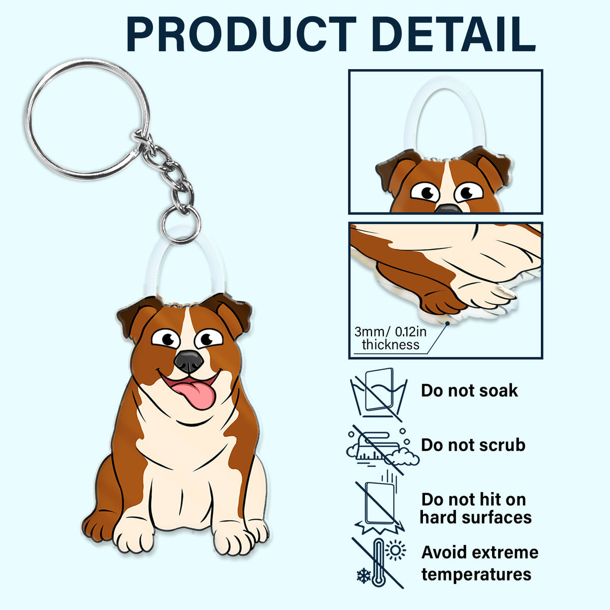 Funny Cartoon Pet - Gift For Cat Lovers, Dog Lovers - Personalized Cutout Acrylic Keychain