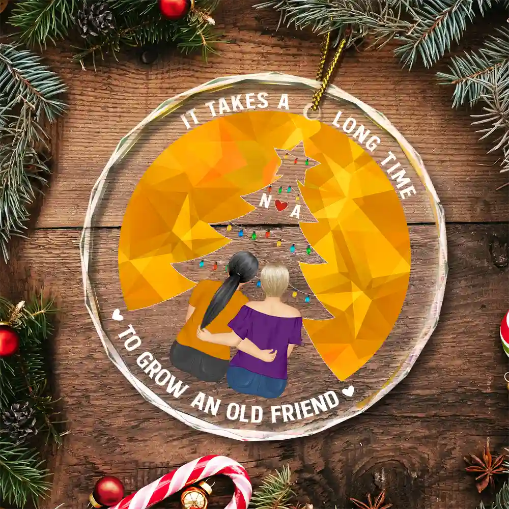 Grow An Old Friend - Personalized Circle Glass Ornament