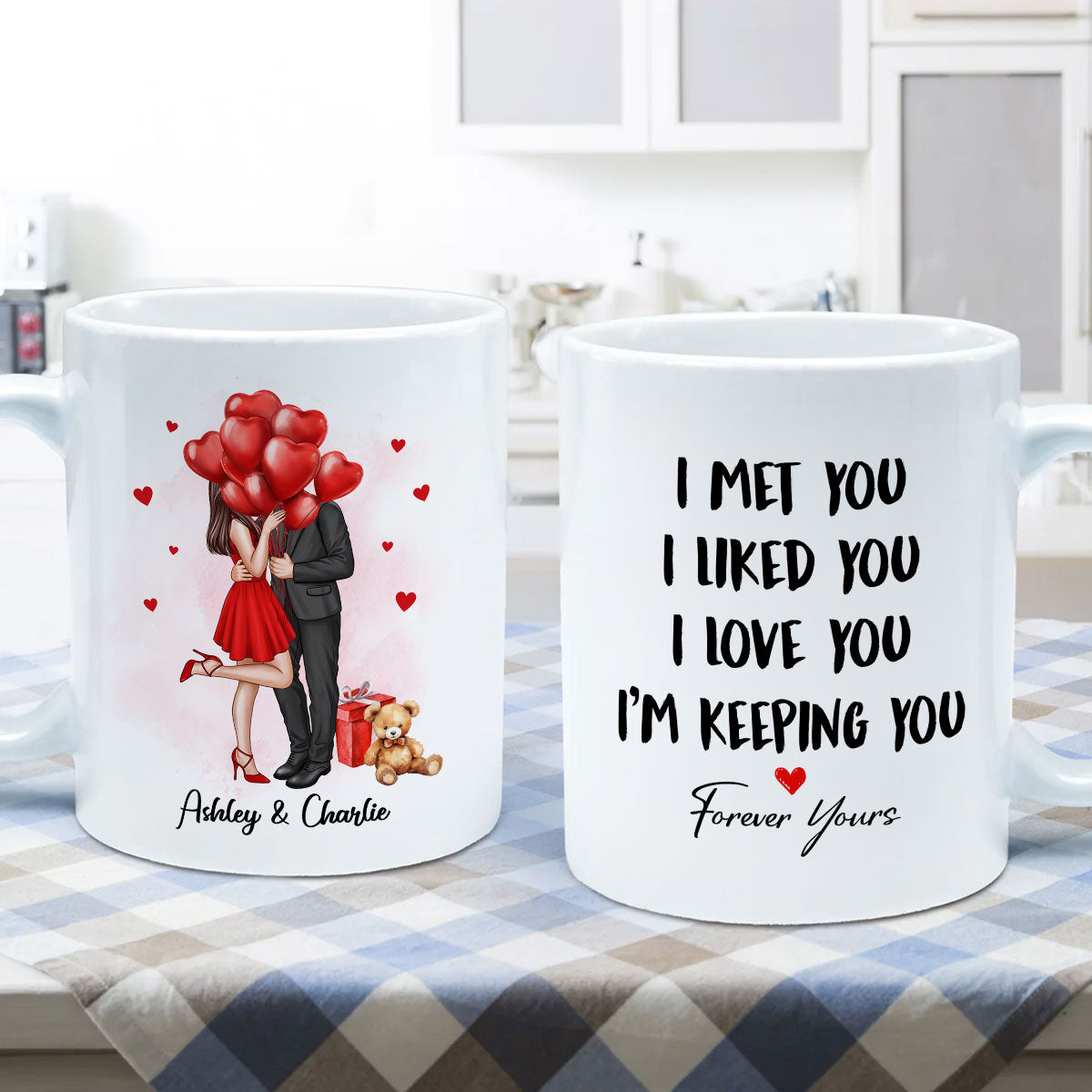 Elegant Couple I Met You I Love You Personalized Mug