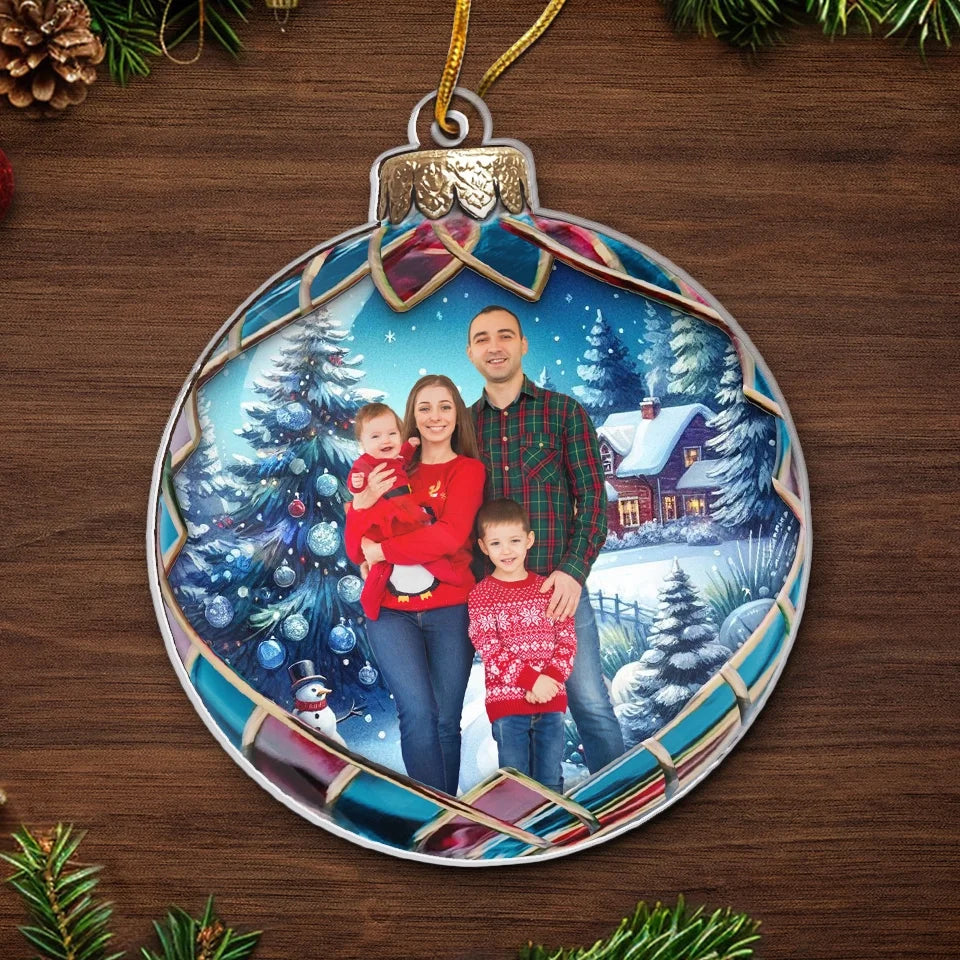 Custom Photo Christmas Good Cheer Is Found With Family - Family Personalized Custom Ornament - Acrylic Custom Shaped - Christmas Gift For Family Members